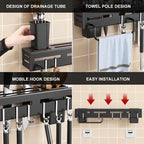 Wall Mounted Magnetic Knife Holder & Cutlery Organizer